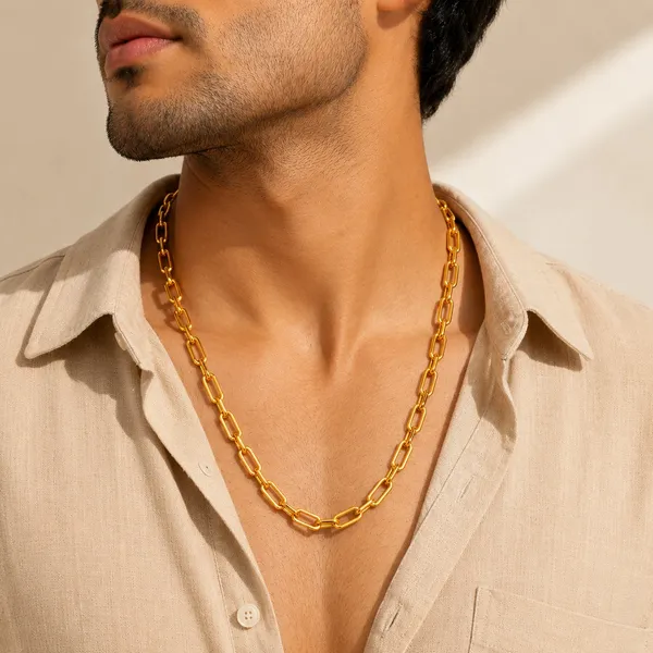 City_Girl_Jewellery_20_And_24_Inch_Gold_Plated_Paperclip_Link_Chain_Necklace_For_Women_5_Mm_Broad_Statement_Chain_With_S_Hook_Clasp_Trendy_Daily_Wear_Fashion_Jewellery_For_Western_Ethnic_Outfits