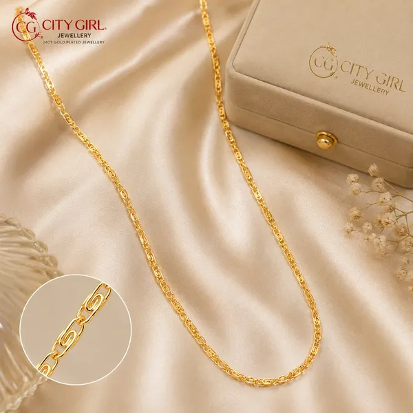 City_Girl_Jewellery_24ct_Gold_Plated_Chain_For_Women_Girls_20_Inch_Lightweight_Copper_Chain_Necklace_Gold_Replica_Daily_Wear_Necklace_Skin_Friendly_Rash_Free_Durable_Fashion_Jewellery_For_Casual_Office_Party_Wear_Cn_417_Default_Title