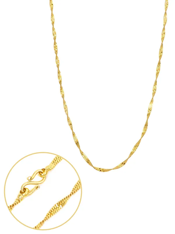 City_Girl_Jewellery_24ct_Gold_Plated_Twisted_Snake_Chain_Necklace_For_Women_Girls_20_Inch_Copper_Gold_Replica_Chain_Lightweight_Rash_Free_Skin_Friendly_Premium_Fashion_Jewellery_For_Daily_Wear_Office_Party_Festive_Wear_Cn_426_Default_Title