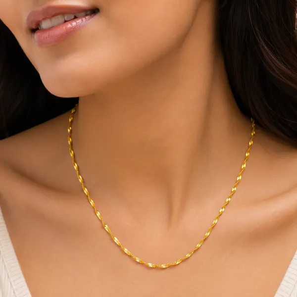 City_Girl_Jewellery_24ct_Gold_Plated_Twisted_Snake_Chain_Necklace_For_Women_Girls_20_Inch_Copper_Gold_Replica_Chain_Lightweight_Rash_Free_Skin_Friendly_Premium_Fashion_Jewellery_For_Daily_Wear_Office_Party_Festive_Wear_Cn_426_Default_Title