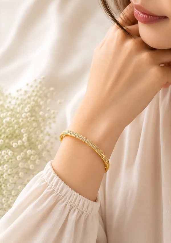 City_Girl_Jewellery_Gold_Plated_American_Diamond_Bracelet_For_Women_Openable_Kada_Bracelet_Cz_Stone_Studded_Elegant_Bangle_Lightweight_Daily_Wear_Party_Wear_Bracelet_Anniversary_Wedding_Gift_For_Women_Default_Title