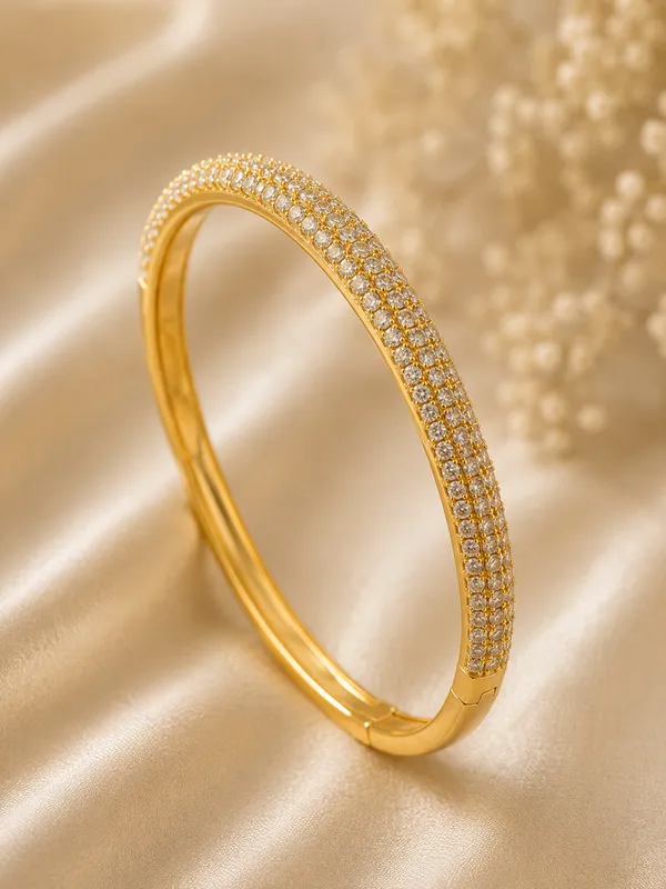 City_Girl_Jewellery_Gold_Plated_American_Diamond_Bracelet_For_Women_Openable_Kada_Bracelet_Cz_Stone_Studded_Elegant_Bangle_Lightweight_Daily_Wear_Party_Wear_Bracelet_Anniversary_Wedding_Gift_For_Women_Default_Title