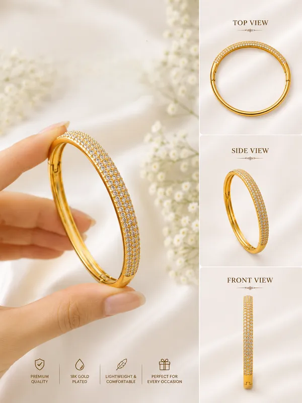 City_Girl_Jewellery_Gold_Plated_American_Diamond_Bracelet_For_Women_Openable_Kada_Bracelet_Cz_Stone_Studded_Elegant_Bangle_Lightweight_Daily_Wear_Party_Wear_Bracelet_Anniversary_Wedding_Gift_For_Women_Default_Title