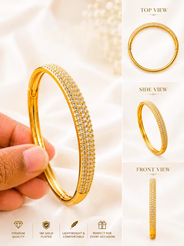 City_Girl_Jewellery_Gold_Plated_American_Diamond_Bracelet_For_Women_Openable_Kada_Bracelet_Cz_Stone_Studded_Elegant_Bangle_Lightweight_Daily_Wear_Party_Wear_Bracelet_Anniversary_Wedding_Gift_For_Women_Default_Title