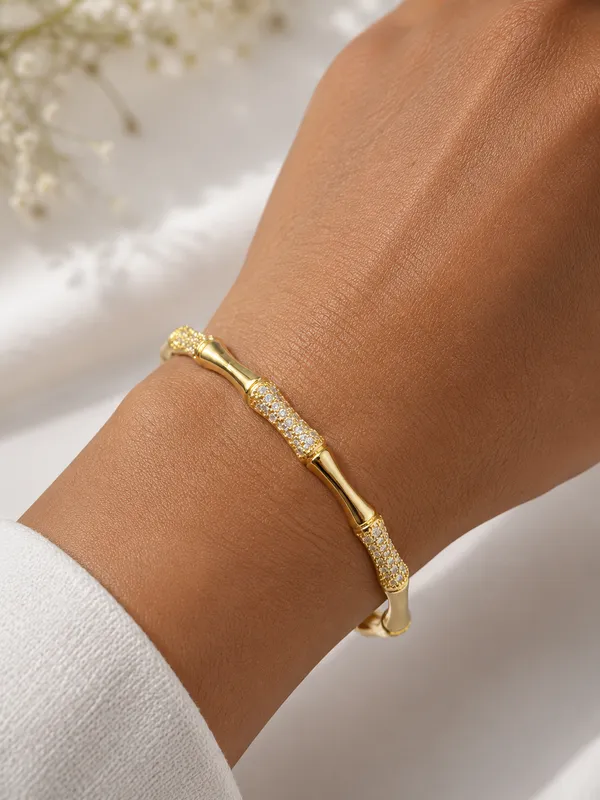 City_Girl_Jewellery_Gold_Plated_American_Diamond_Bracelet_For_Women_Openable_Kada_Bracelet_Cz_Stone_Studded_Elegant_Bangle_Lightweight_Daily_Wear_Party_Wear_Bracelet_Anniversary_Wedding_Gift_For_Women_Default_Title