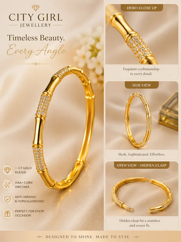 City_Girl_Jewellery_Gold_Plated_American_Diamond_Bracelet_For_Women_Openable_Kada_Bracelet_Cz_Stone_Studded_Elegant_Bangle_Lightweight_Daily_Wear_Party_Wear_Bracelet_Anniversary_Wedding_Gift_For_Women_Default_Title