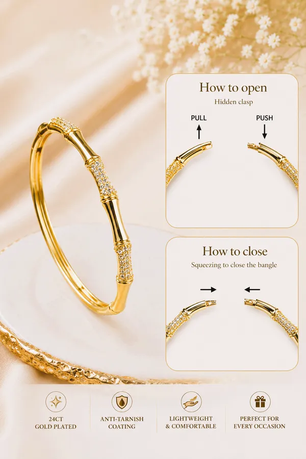 City_Girl_Jewellery_Gold_Plated_American_Diamond_Bracelet_For_Women_Openable_Kada_Bracelet_Cz_Stone_Studded_Elegant_Bangle_Lightweight_Daily_Wear_Party_Wear_Bracelet_Anniversary_Wedding_Gift_For_Women_Default_Title