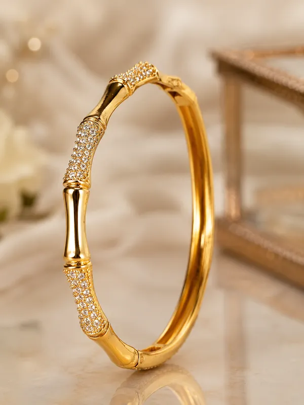 City_Girl_Jewellery_Gold_Plated_American_Diamond_Bracelet_For_Women_Openable_Kada_Bracelet_Cz_Stone_Studded_Elegant_Bangle_Lightweight_Daily_Wear_Party_Wear_Bracelet_Anniversary_Wedding_Gift_For_Women_Default_Title