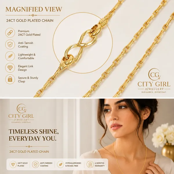 City_Girl_Jewellery_24ct_Gold_Plated_Chain_For_Women_Girls_24_Inch_Lightweight_Copper_Chain_Necklace_Gold_Replica_Daily_Wear_Necklace_Skin_Friendly_Rash_Free_Durable_Fashion_Jewellery_For_Casual_Office_Party_Wear_Default_Title