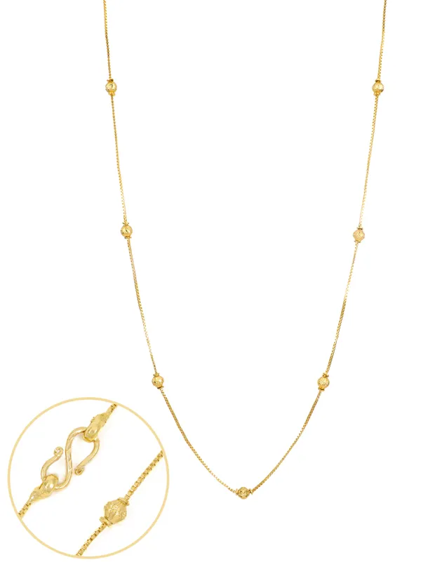 City_Girl_Jewellery_24_Inch_Gold_Plated_Beaded_Chain_Necklace_For_Women_6g_Lightweight_Elegant_Daily_Wear_Fashion_Chain_Traditional_Casual_Jewellery_Gift_For_Women_Girls_Default_Title