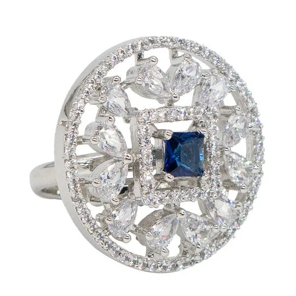 City_Girl_Brass_Rhodium_Plated_Cz_Sapphire_Glow_Cocktail_Ring_Blue_Default_Title