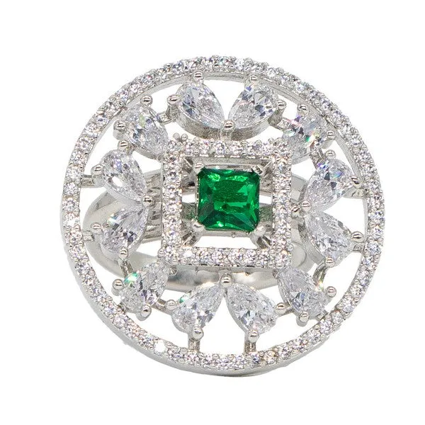 City_Girl_Brass_Rhodium_Plated_Cz_Sapphire_Glow_Cocktail_Ring_Green_Default_Title