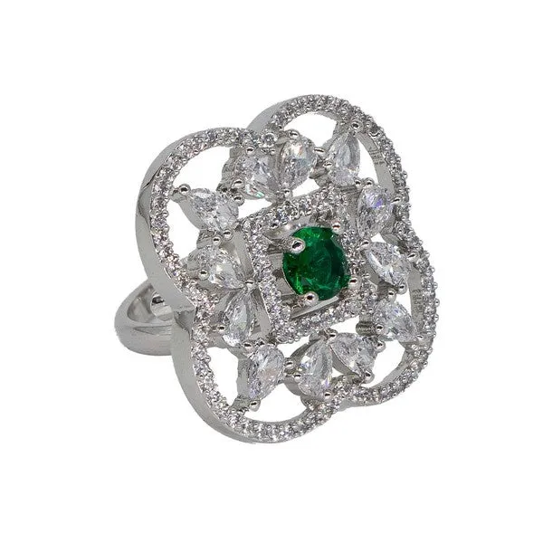 City_Girl_Brass_Green_Cz_Stone_Studded_Rhodium_Plated_Cocktail_Finge_Ring_Free_Size_Green_Default_Title