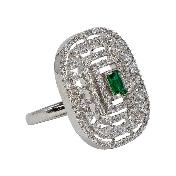 City_Girl_Brass_Green_Cz_Stone_Studded_Rhodium_Plated_Cocktail_Finge_Ring_Free_Size_Blue_Default_Title