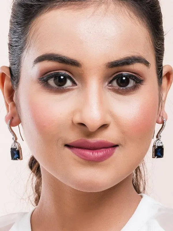 American_Diamond_Rhodium_Plated_Drop_Earrings_With_Hydro_Cz_Stone_Midnight_Blue_Default_Title