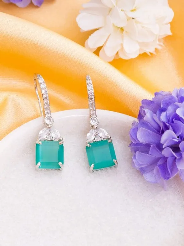 American_Diamond_Rhodium_Plated_Drop_Earrings_With_Hydro_Cz_Stone_Midnight_Blue_Default_Title