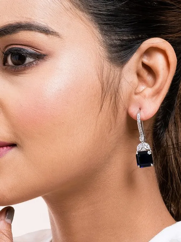 American_Diamond_Rhodium_Plated_Drop_Earrings_With_Hydro_Cz_Stone_Midnight_Blue_Default_Title