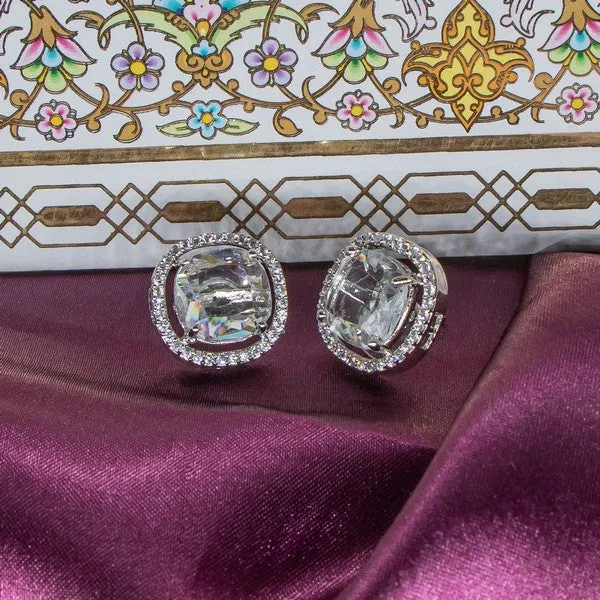 City_Girl_Brass_Rhodium_Plated_Scarlet_Aura_Cz_Studs_Clear_Stone_Default_Title