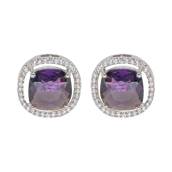 City_Girl_Brass_Rhodium_Plated_Scarlet_Aura_Cz_Studs_Purple_Default_Title