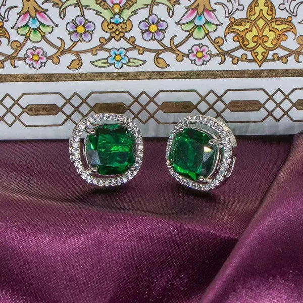 City_Girl_Brass_Rhodium_Plated_Scarlet_Aura_Cz_Studs_Emerald_Green_Default_Title