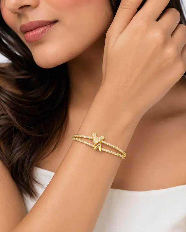 Citygirl_Gold_Plated_Arrow_Design_Bracelet_For_Women_Aaa_Cubic_Zirconia_Stone_Bracelet_City_Girl_Adfx_06_Anti_Tarnish_Daily_Wear_Bangle_Elegant_Party_Wedding_Gift_Jewellery_For_Girls_Women_Default_Title