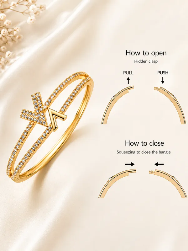 Citygirl_Gold_Plated_Arrow_Design_Bracelet_For_Women_Aaa_Cubic_Zirconia_Stone_Bracelet_City_Girl_Adfx_06_Anti_Tarnish_Daily_Wear_Bangle_Elegant_Party_Wedding_Gift_Jewellery_For_Girls_Women_Default_Title