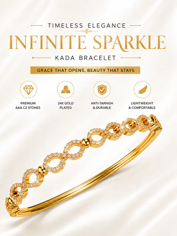 Citygirl_18k_Gold_Plated_Openable_Infinity_Kada_Bracelet_For_Women_American_Diamond_Cubic_Zirconia_Cz_Stone_Bracelet_Oval_Shape_Anti_Tarnish_Fits_Sizes_2_4_2_6_2_8_One_Size_Default_Title