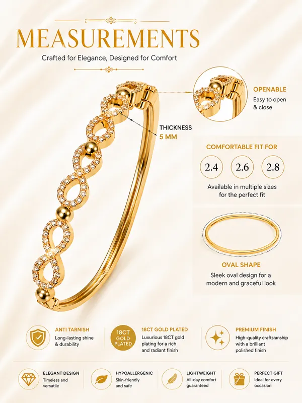 Citygirl_18k_Gold_Plated_Openable_Infinity_Kada_Bracelet_For_Women_American_Diamond_Cubic_Zirconia_Cz_Stone_Bracelet_Oval_Shape_Anti_Tarnish_Fits_Sizes_2_4_2_6_2_8_One_Size_Default_Title
