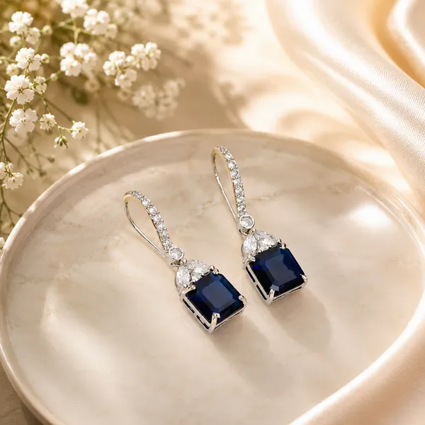 American_Diamond_Rhodium_Plated_Drop_Earrings_With_Hydro_Cz_Stone_Midnight_Blue_Default_Title