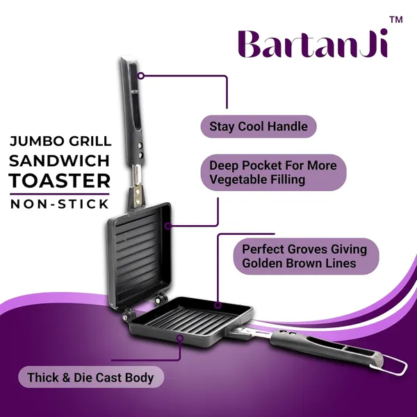 Non_Stick_Grill_Sandwich_Maker_With_Bakelite_Handles