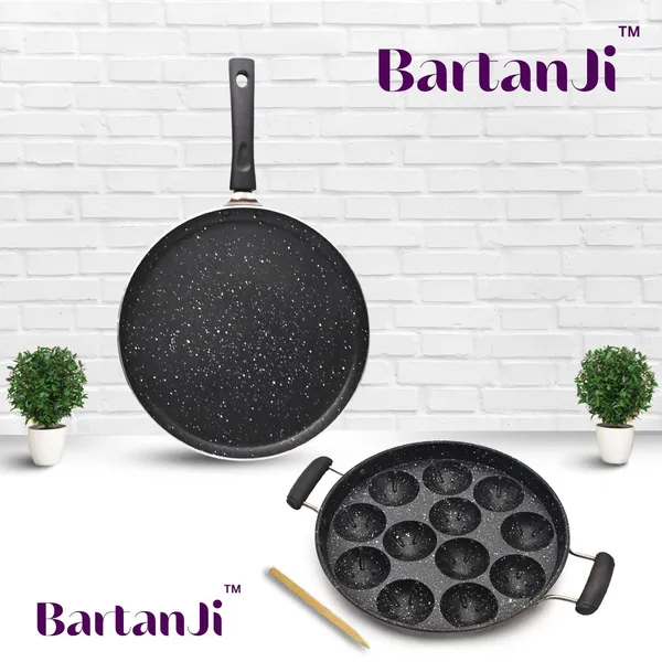 Non_Stick_Cookware_Combo_Set_Dosa_Tawa_And_Appam_Patra_With_Lid