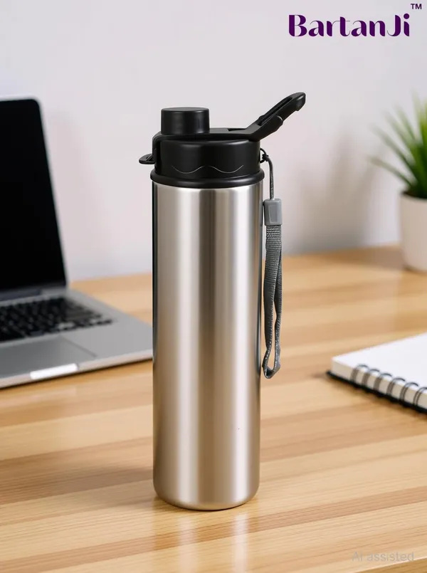 BartanJi_Stainless_Steel_Water_Bottle_with_Flip_Cap_&_Carry_handle_for_Office,_Gym,Travel_1000_ml_Stainless_Steel_Bottle_(Pack_of_1,_Steel/Chrome)