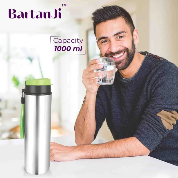 BartanJi_Stainless_Steel_Water_Bottle_with_Flip_Cap_&_Carry_handle_for_Office,_Gym,Travel_1000_ml_Stainless_Steel_Bottle_(Pack_of_1,_Steel/Chrome)