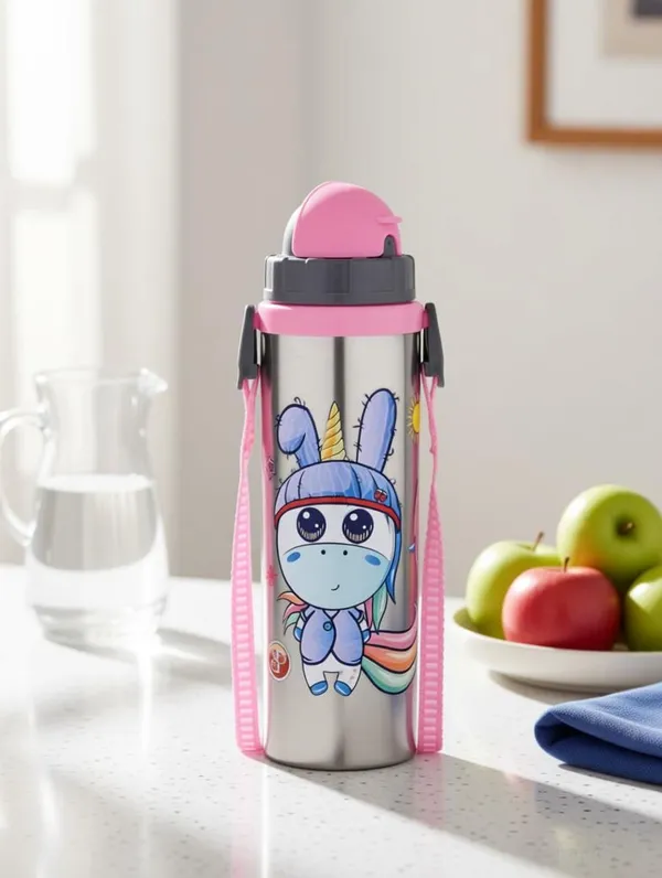 BartanJi_StainlessSteel_Water_Bottle_Leak-Proof_&_Rust-Free_Bottle_1000_ml_Stainless_Steel_Bottle_(Pack_of_1,_Pink)