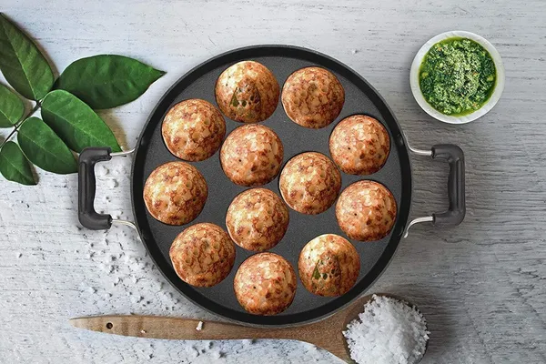 mishita_appliances_12_Cavities_Non_Stick_Appam_Patra_with_Lid_and_Side_Handle/_kulipaniyaram_pan_nonstick/_appe/_aapee_ka_sacha/_panniyaram_kadai/_Paniyarrakal/Paniyaram/Appam_Pan/Appam_Maker/Pan_Cake/guntapongadalu_pan/appam_kadai/Ponganal_Maker/idali_Maker/idli_Pan_kadai/litti_maker_Paniarakkal_with_Lid_Paniarakkal_with_Lid_Paniarakkal_Pan_23_cm_diameter_with_Lid_1_L_capacity_(Aluminium,_Non-stick)