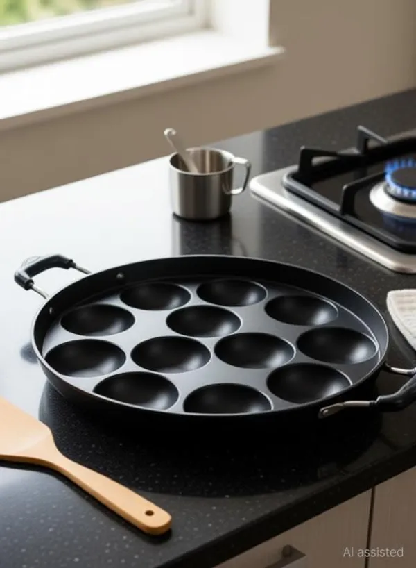 Swarambh_Appam_Maker_Pan_z1_Paniarakkal_Pan_24_cm_diameter_with_Lid_1_L_capacity_(Aluminium,_Non-stick)