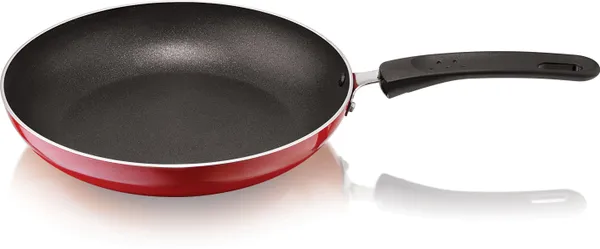 BartanJi_Fry_Pan_with_Lid_22cm,_Heat-Resistant_Handle_Fry_Pan_12_cm_diameter_with_Lid_1_L_capacity_(Aluminium,_Non-stick)