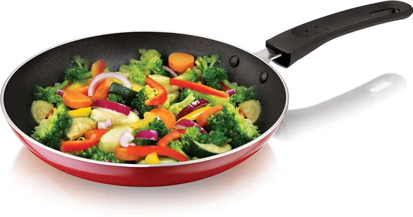 BartanJi_Fry_Pan_with_Lid_22cm,_Heat-Resistant_Handle_Fry_Pan_12_cm_diameter_with_Lid_1_L_capacity_(Aluminium,_Non-stick)