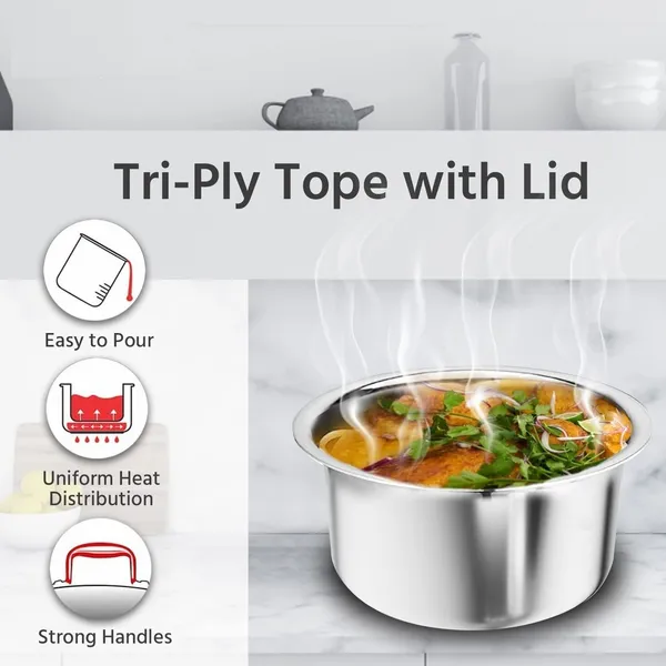 BartanJi_Triply_Tope_with_Stainless_Steel_Lid_1.4_litre_Capacity_(16_cm_Diameter)_with_Lid_1.4_L_capacity_16_cm_diameter_(Stainless_Steel)