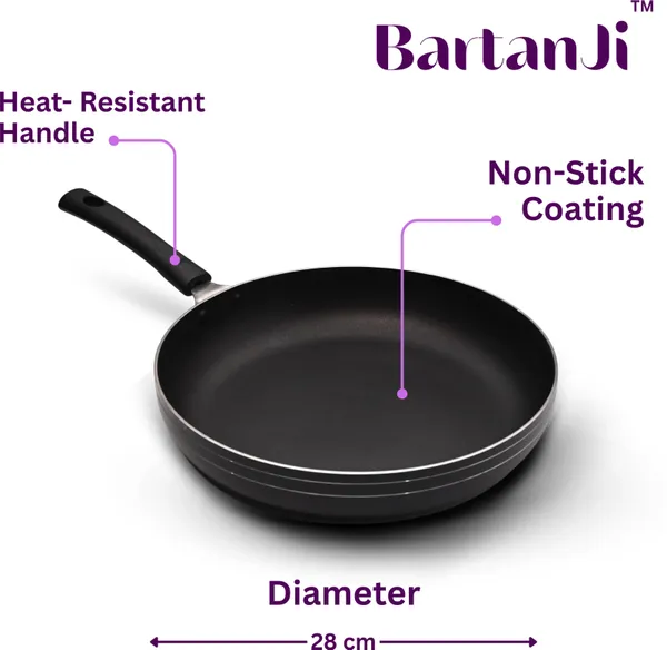 BartanJi_Fry_Pan,_3_layer_Greblon_coating_Non-Induction_Fry_Pan_28_cm_diameter_1_L_capacity_(Aluminium,_Non-stick)