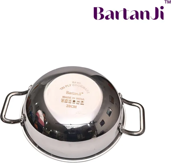 BartanJi_Stainless_Steel_Kadhai_for_Home,_Kitchen_Uses-_Kadhai_for_Cooking-_26cm_Diameter_Kadhai_26_cm_diameter_3.2_L_capacity_(Stainless_Steel,_Non-stick)