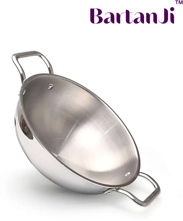 BartanJi_Stainless_Steel_Kadhai_for_Home,_Kitchen_Uses-_Kadhai_for_Cooking-_22cm_Diameter_Kadhai_22_cm_diameter_3.2_L_capacity_(Stainless_Steel,_Non-stick)