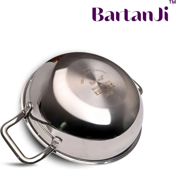 BartanJi_Stainless_Steel_Kadhai_for_Home,_Kitchen_Uses-_Kadhai_for_Cooking-_22cm_Diameter_Kadhai_22_cm_diameter_3.2_L_capacity_(Stainless_Steel,_Non-stick)
