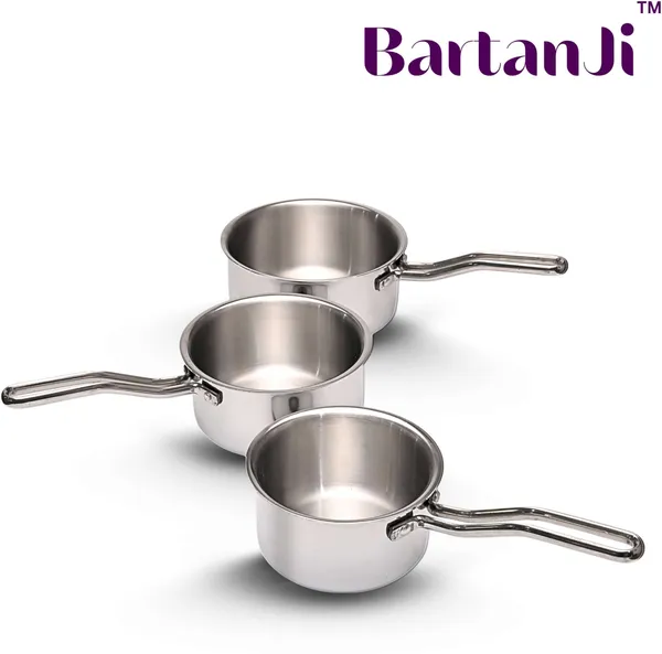 BartanJi_Stainless_Steel_Sauce_Pan_for_Tea,_Coffee,_Milk_-_Sauce_Pan_for_Home_&_Kitchen_Fry_Pan_16_cm_diameter_2_L_capacity_(Stainless_Steel,_Non-stick)