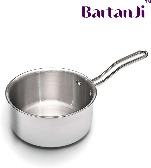BartanJi_Stainless_Steel_Sauce_Pan_for_Home_&_Kitchen_-_Sauce_Pan_for_Tea,_Coffee,_Milk_Sauce_Pan_18_cm_diameter_2.6_L_capacity_(Stainless_Steel,_Non-stick)