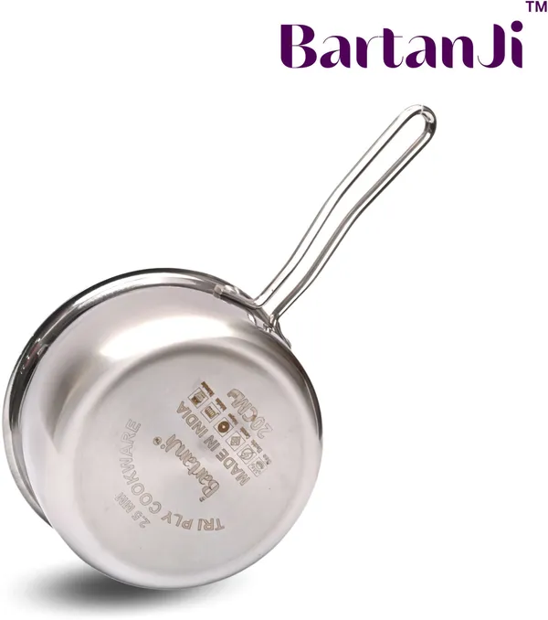 BartanJi_Stainless_Steel_Sauce_Pan_for_Home_&_Kitchen_-_Sauce_Pan_for_Tea,_Coffee,_Milk_Sauce_Pan_18_cm_diameter_2.6_L_capacity_(Stainless_Steel,_Non-stick)