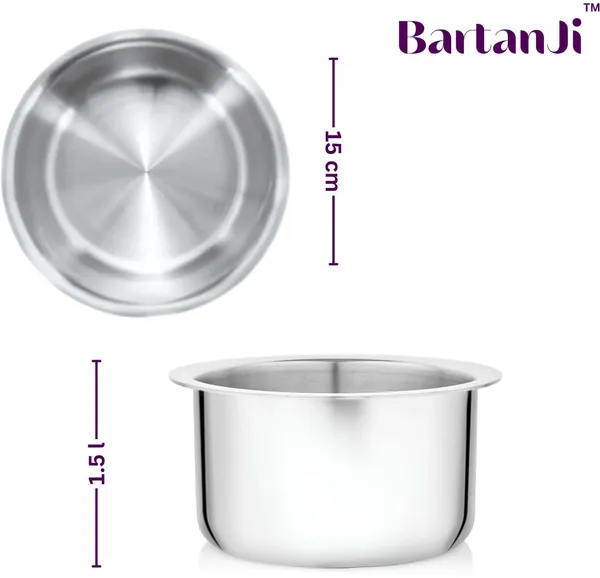 BartanJi_Stainless_Steel_Triply_Tope_for_Home,_Kitchen_Uses_-_Tope_for_Cooking_&_Boiling_Tope/Bhagona/Patila_2.8_L_capacity_18_cm_diameter_(Stainless_Steel,_Non-stick)