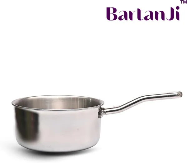 BartanJi_Stainless_Steel_Sauce_Pan_for_Home_&_Kitchen_-_Sauce_Pan_for_Tea,_Coffee,_Milk_Sauce_Pan_14_cm_diameter_1.5_L_capacity_(Stainless_Steel,_Non-stick)