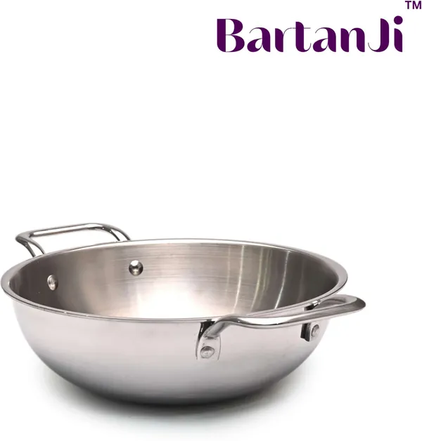 BartanJi_Kadhai_18_cm_diameter_3.2_L_capacity_(Stainless_Steel,_Non-stick)