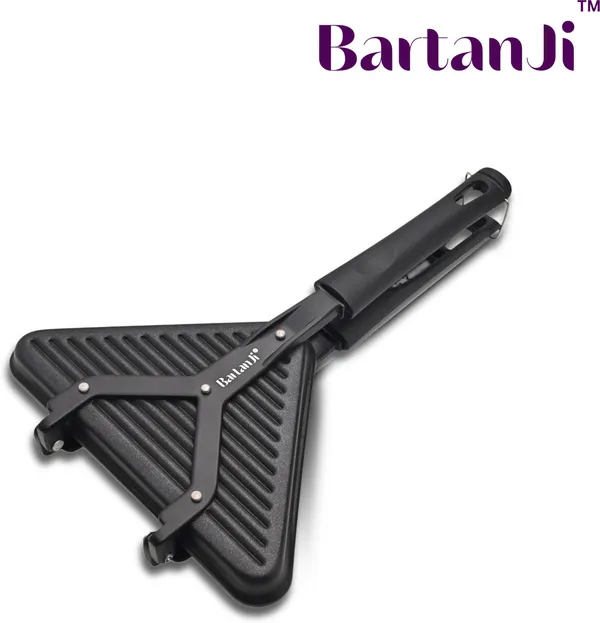 BartanJi_Nonstick_Triangle_Sandwich_Toaster_for_Gas_Stove_Aluminium_Grill_Sandwich_Maker_Grill_Sandwich_Maker_(Black)